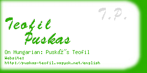 teofil puskas business card